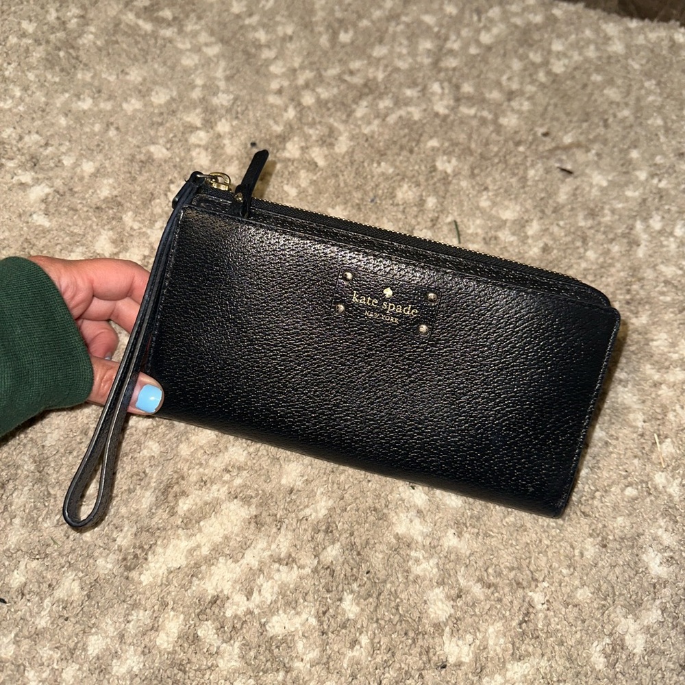 Kate Spade Black Leather Wristlet